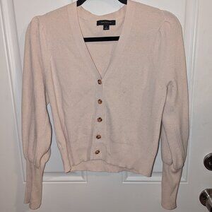 Cream Ann Taylor button-up cardigan